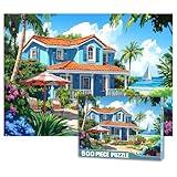 500 Pieces Jigsaw Puzzle for Adults Beach Villa Family Puzzle Game Funny Jigsaw Puzzle (Beach Villa, 500 Pieces)
