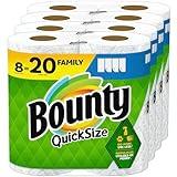 Bounty Quick Size Paper Towels, White, 8 Family Rolls = 20 Regular Rolls