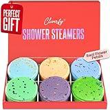 Cleverfy Shower Steamers Aromatherapy - Christmas Box of 6 Premium Shower Bombs with Essential Oils.Self Care Christmas Gifts for Women and Gifts for Mom. Red Set