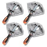 Corner Clamp 4pcs 90 Degree Right Angle Clamp with Adjustable Aluminum Alloy Swing Jaw, Single Handle Clamps for Woodworking, Photo Framing, Gifts for Men Dad