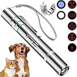 Cowjag Cat Toys, Laser Pointer with 5 Adjustable Patterns, USB Recharge Laser, Long Range and 3 Modes Training Chaser Interactive Toy, Dog Laser Toy