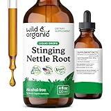 Wild & Organic Stinging Nettle Tincture - Stinging Nettle Root Extract Drops for Men & Women - Liquid Urtica Dioica Supplement - Vegan, Sugar & Alcohol-Free - 4 fl oz