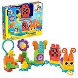 Mega BLOKS Fisher-Price Toddler Building Blocks Toy Set, Move ‘n Groove Caterpillar Train with 24 Pieces, Ages 1+ Years