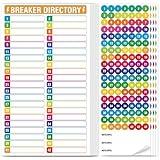 14 Sheets Breaker Panel Labels, 10 Electrical Box Catalog Labels and 4 Number Stickers, Colorful Durable Removable Electrical Number Directory Load Center Sticker