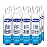 Sprayway Glass Cleaner with Foaming Spray for a Streak-Free Shine for Home and Automotive Use, 19 oz, Pack of 12, White