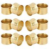 ITOS365 Handmade Round Hammered Golden Napkin Rings Holder for Dinning Table Parties Everyday, Set of 12