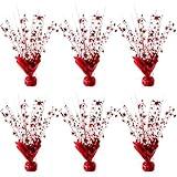 FUBININA 6 Pack Metallic Foil Spray Centerpiece Star Table Decoration Burst Table Centerpieces for Valentine's Day Birthday Wedding Memorial Christmas Anniversary Dining Party Supplies Decor, Red