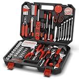 GoYwato Home Tool Kit 287PCs - Complete Repair General Hand Tool Set for Men Women - Household Tool Kit for Home Improvement with Hammer & Pliers Set & Ratchet Wrench & Socket & Portable Tool Box Case