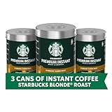 Starbucks Premium Instant Coffee, Blonde Roast, 100% Arabica Beans, 3 Pack (3.17 Oz Each)