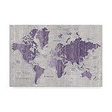 Trademark Fine Art Old World Map Purple Gray by Wild Apple Portfolio, 22x32