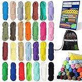 WEREWOLVES 28 Colors Paracord 550 Combo Crafting Kits with Instruction - Multifunction Survival Parachute Cord Making Paracord Bracelets, lanyards, Dog Collar - 10 Feet Each Paracord Rope