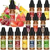 Food Flavoring Oil - 14 Flavors of Pure Natural Liquid Lip Gloss Flavoring Oil, Concentrated Candy Flavors for Baking & Cooking, Lip Balm, Drinks, Soap and Slime Making, Water & Oil Soluble - 0.25 Fl Oz (6ml) Bottles