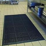 Rubber Outdoor Mats Commercial Restaurant Kitchen Anti Fatigue Rubber Drainage Mat New Non Slip Bar Floor Mat Door Mats for Entrance Garage Garden Use Black 36inch x 60inch from SallyMall