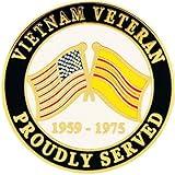 United States Military Vietnam Veteran Proudly Served Service 1" Lapel Pin