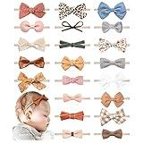 21 PCS Baby Headbands and Bows Hairbands Soft Nylon Elastics Handmade Girls Hair Accessories for Newborn Babies Infant Toddlers Kids