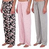 3 Pack: Womens Pajama Pants Yummy Soft Knit Pajamas for Women Pant Bottoms Clothes Sexy Pijamas de mujer Sets PJs Fuzzy Silk Sleepwear Lounge Comfy Night Plaid Matching Adult Flannel,Set 5-M