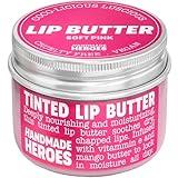 100% Natural Tinted Lip Butter Sleeping Lip Mask, Clean Petroleum free Lip Moisturizer and Conditioner for Dry Lips. Intensive Lip Balm and Lip Therapy Skin Care with Mango butter (Light Pink)