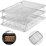 HIWARE Stainless Steel Stackable Cooling Rack for Baking, 3 Tier 12”x 16.5”,Oven & Dishwasher Salf and Fit Half Sheet,Wire Cooling Racks for Cookie, Pizza, Cake