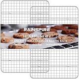 Rainspire 2-Pack Cooling Rack 10" x 15" Stainless Steel Heavy Duty Cooling Racks for Cooking and Baking Oven Safe Wire Rack for Cooking Baking Rack for Oven Cooking Fits Jelly Roll Pan