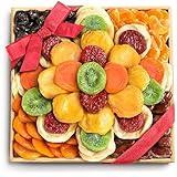 A Gift Inside Sweet Bloom Dried Fruit Deluxe Tray Basket Arrangement for Holiday Birthday Healthy Snack Business Kosher