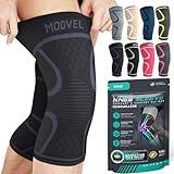 Modvel Compression Knee Brace for Women & Men - 2 Pack Knee Brace for Women Running Knee Pain, Knee Support Compression Sleeve, Workout Sports Knee Braces for Meniscus Tear ACL & Arthritis Pain Relief