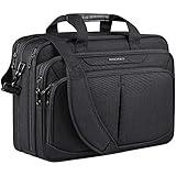 KROSER Laptop Bag Expandable Lightweight Briefcase for 17.3" Laptop Premium Business Work Bag Water-Repellent Messenger Bag with RFID Pockets for Travel/Women/Men-Black