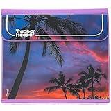 Mead Trapper Keeper Binder, Retro Design, 1 Inch Binder, 2 Folders and Extra Pocket, Metal Rings and Spring Clip, Secure Storage, Palm Trees, Mead School Supplies (260038FDE1-ECM)