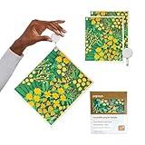 Papaya Reusable Paper Towels 2-Pack - 2 Sheets + 1 Hooks, Quick Drying, No Odor, 1 Sheet Replaces 17 Rolls, Washable Kitchen Cloth, Sustainable Dish Sponge, Eco Friendly Gift
