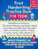 Print Handwriting Practice Book for Teens: Improve Penmanship and Writing Skills for Teens and Young Adults in Middle School and High School 4-in-1 ... with a Sprinkle of Fun, from Pre-K to Teen)