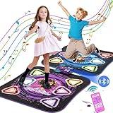 Upgraded Dance Mat for Kids, Single & Double Players Mode Electronic Dance Pad with Light-up 12-Button Wireless Bluetooth 5 Game Modes Christmas Birthday Gift for Girls Boys Ages 3 4 5 6 7 8 8-12