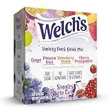 Welch's Singles To Go Variety Pack, Watertok Powdered Drink Mix, Includes 4 Flavors, Grape, Passion fruit, Strawberry Peach, Cherry Pomegranate, 1 Box (40 Servings)