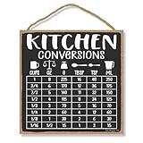 Honey Dew Gifts, Kitchen Conversions, 10 inch by 10 inch, Wooden Wall Signs For Home Decor, Kitchen Signs Decor, Wood Sign Art, Measurement Conversion Chart, Housewarming Gift, 754341