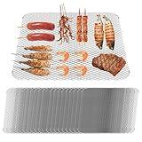 Grill Toppers Set of 10,16x12 Inch Disposable Grill Topper,Non-Stick Aluminum Mats for Outdoor Grills, Easy to Clean
