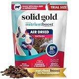 Solid Gold Air Dried Dog Food Toppers for Picky Eaters - Healthy Dog Treats Made with Real Beef to Serve as Meal Topper or Dog Treat - Supports Muscle Growth, Immunity, and Healthy Digestion - 4 oz