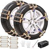 Universal Car Snow Chains Winter Universal Security Chains Tire Width 7.6-8.9 inch,Emergency Anti Slip Snow Tire Chains for Most Cars/SUV/Trucks 100% TPU-Large (Medium) 6PCS