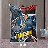 USA Made Personalized Superhero Boy Blanket with Custom Name & Photo, Cozy & Fun Design for Kids, for Little Bat Boy Fans Sherpa 30x40