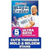 Mr. Clean Magic Eraser Sponge, Bathroom Cleaner, Shower Cleaner, Tub Cleaner, Soap Scum Remover, Bathroom Cleaning Supplies, Dawn Cleaning Power with Febreze Lavender Scent, Ultra Bath, 5ct