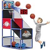 flybakiz Kids Arcade Basketball Hoop with 4 Balls, Indoor Outdoor Single Shot Basketball Game for Toddler,Carnival Games Sport Toys Gifts for Boys Girls Ages 3-8 Years Old,Ideal for Competition