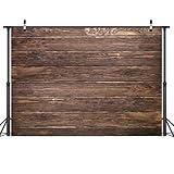 LYWYGG 7x5ft Thin Vinyl Brown Wood Backdrop Photographers Retro Wood Wall Background Cloth Seamless CP-19