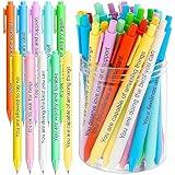 50 Pcs Gel Ink Pens Motivational Inspirational Quote Pen Retractable Rolling Ball Smooth Writing for Coworkers Supplies Office Home(Stylish Color,Mental Health Reminders)