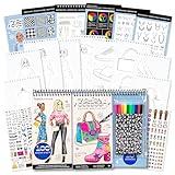 Fashion Angels Fashion & Accessory Design Sketch Set, Includes Sketch Pad with Stickers & Markers, Ultimate Fashion Design Sketch Book for Girls