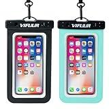 VIFUUR IPX8 Waterproof Phone Pouch Universal Cellphone Dry Bag Case Compatible for iPhone 15 14 13 12 Pro Max XS Plus Samsung Galaxy Phone Protector for Beach Diving Swimming -2 Pack Black/Green