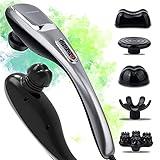 MEGAWISE Massager Handheld Deep Tissue Neck Back Massager for Shoulders, Waist, Legs, 3600 RPM Powerful Motor Electric Neck Massager with 5 Nodes & 5 Speeds, Knotty Muscle Relief