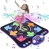 Dance Mat Toys for 3-12 Year Old Kids, Light Up 8 Buttons Dance Mats with Bluetooth, Music Dance Game Toy with 7 Game Modes, Christmas Birthday Gifts for 3 4 5 6 7 8 9 10+ Year Old Girls Boys