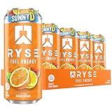 RYSE Fuel Energy Drink - SunnyD Tangy Original - Sugar Free, Gluten Free & Vegan - 200mg Natural Caffeine, Taurine & Choline for Focus & Energy - No Artificial Colors - 16 fl oz Cans (12-Pack)
