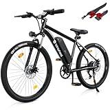 isinwheel M10 Electric Bike Adult 500W, 26" Commuting Electric Mountain Bike 20MPH Max Range 55+ Miles, Removable Battery, Professional 35-Speed, Front Fork Suspension Lightweight Electric Bicycle