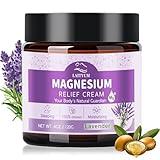 Magnesium Body Lotion - Magnesium Cream [NATURAL & ORGANIC] Lavender Magnesium Lotion for Sleep,Muscle Pain, Leg Cramps, Topical Magnesium Balm with Shea Butter, Coconut Oil, Vitamin E, Safe for Kids