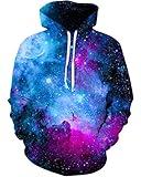 SANKILL Unisex Graphic Hoodies for Men Funny 3D Novelty Pullover Sweatshirt Xmas Teen Boy Gifts Ideas Black White Galaxy Hoodie