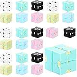 Sumind 24 Pieces Infinity Cube Fidget Toy Mini Blocks Cube Bulk Gadget Sensory Toy Hand Held Blocks Finger Gadget Gift for Adults Anxiety Stress Relief Game(Cute Style)