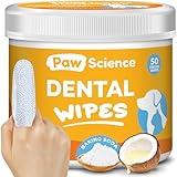 Paw Science Dog Teeth Cleaning Wipes - Dental Finger Wipes for Cats & Dogs - Pet Toothbrush & Tooth Brushing Kit - Effective Teeth Cleaner